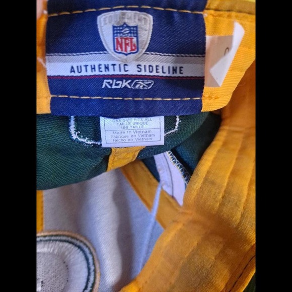 Reebok Green Bay Packers Fitted Hat Baseball Cap Size: OSFA - Picture 8 of 11